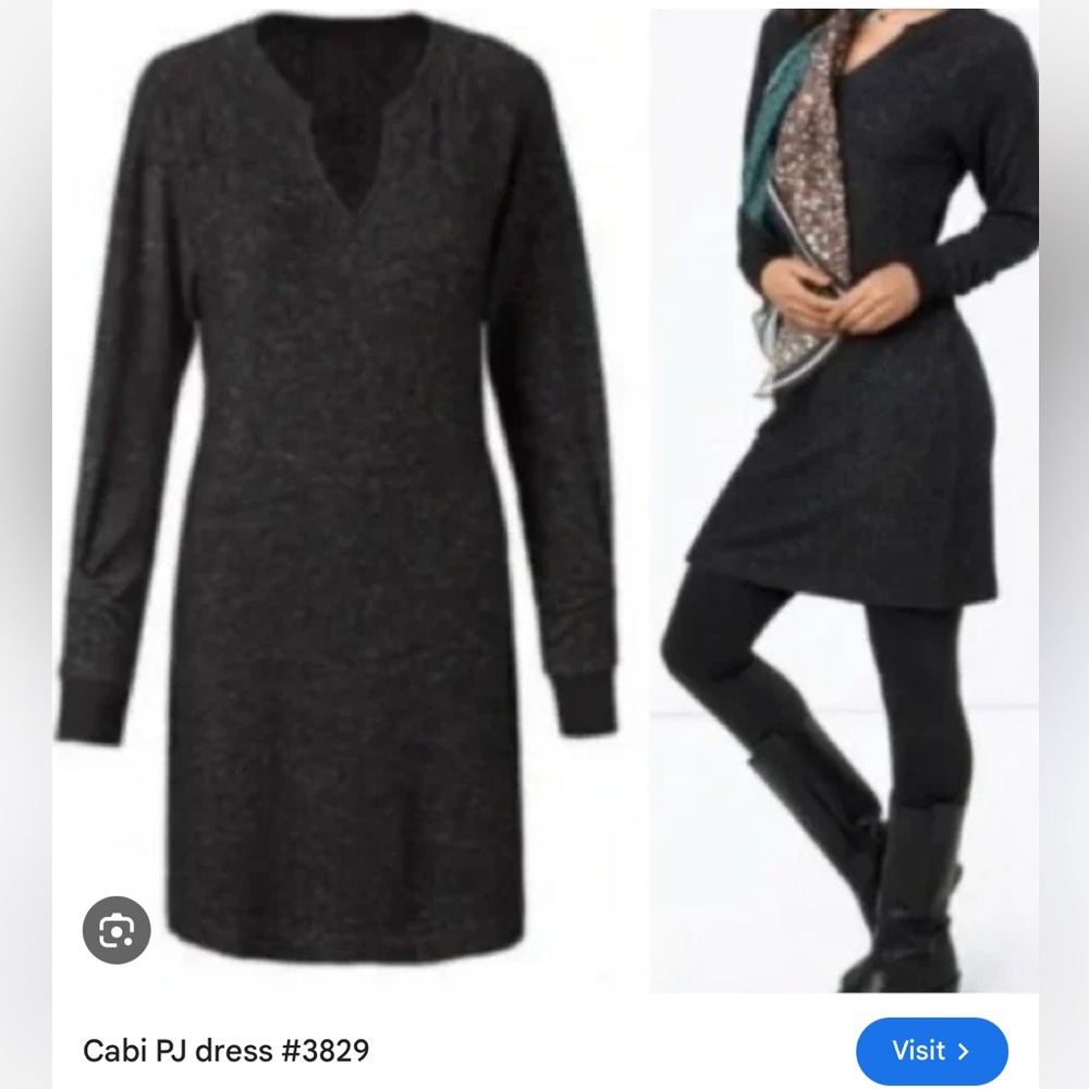 CAbi Gray Dolman Sleeve Scoop Neck Dress